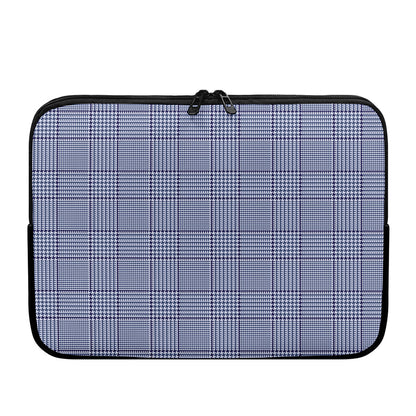 Blue Prince of Wales Check Print Laptop Sleeve