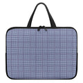 Blue Prince of Wales Check Print Laptop Sleeve With Handle