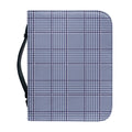Blue Prince of Wales Check Print Leather Bible Cover