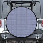 Blue Prince of Wales Check Print Leather Spare Tire Cover
