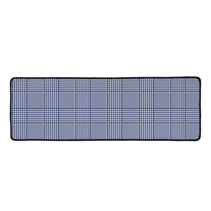 Blue Prince of Wales Check Print Long Kitchen Mat