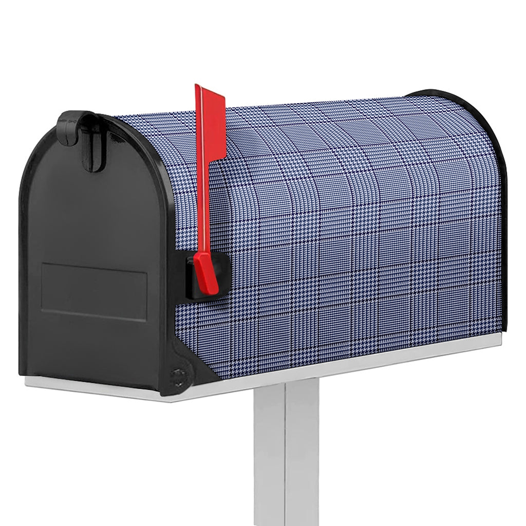 Blue Prince of Wales Check Print Mailbox Cover
