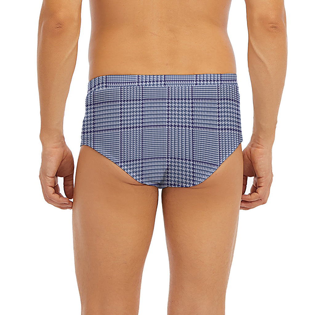 Blue Prince of Wales Check Print Men's Briefs