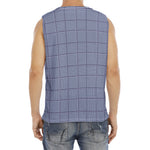 Blue Prince of Wales Check Print Men's Fitness Tank Top