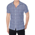 Blue Prince of Wales Check Print Men's Shirt