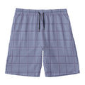 Blue Prince of Wales Check Print Men's Swim Trunks