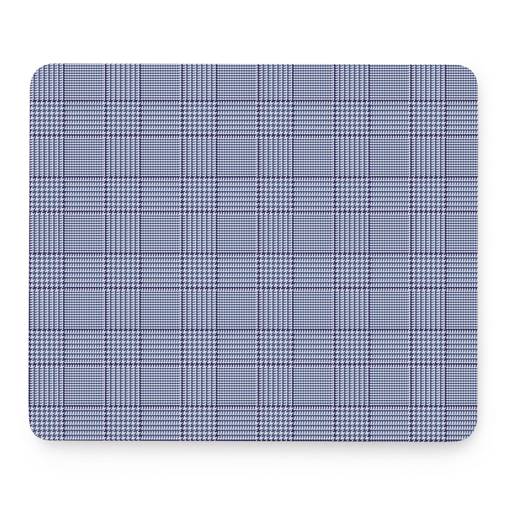 Blue Prince of Wales Check Print Mouse Pad