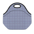 Blue Prince of Wales Check Print Neoprene Lunch Bag