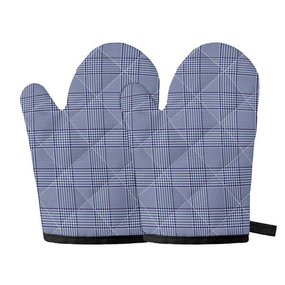 Blue Prince of Wales Check Print Oven Mitts