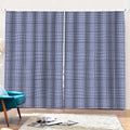 Blue Prince of Wales Check Print Pencil Pleat Curtains