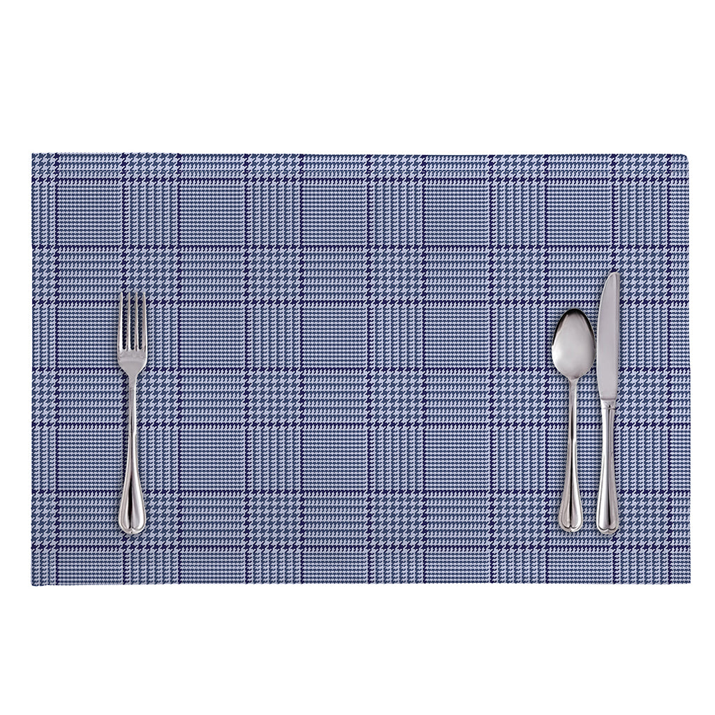 Blue Prince of Wales Check Print Placemat