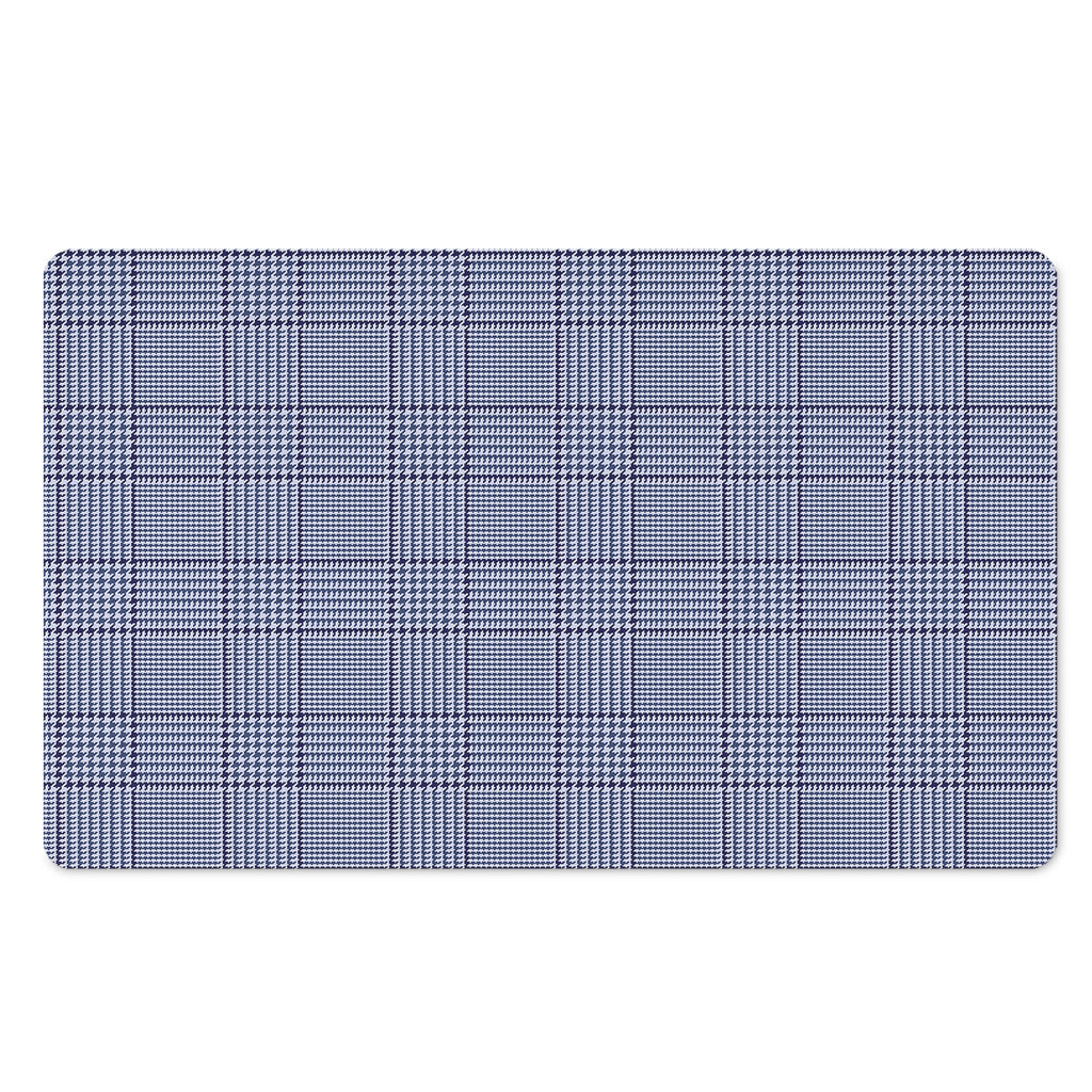 Blue Prince of Wales Check Print Polyester Doormat