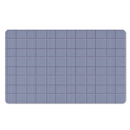 Blue Prince of Wales Check Print Polyester Doormat