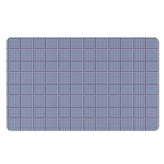 Blue Prince of Wales Check Print Polyester Doormat