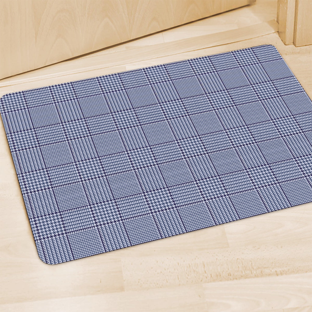 Blue Prince of Wales Check Print Polyester Doormat