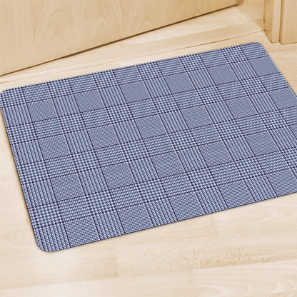 Blue Prince of Wales Check Print Polyester Doormat