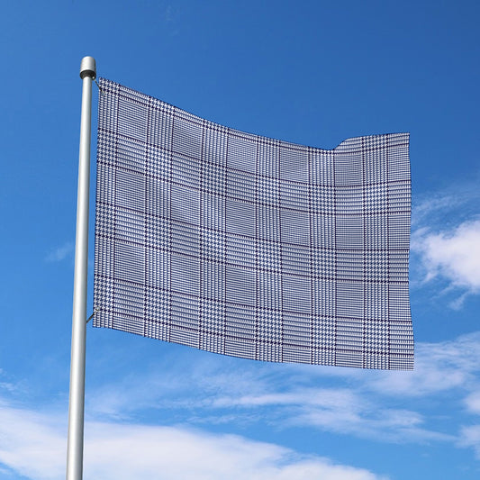 Blue Prince of Wales Check Print Polyester Flag