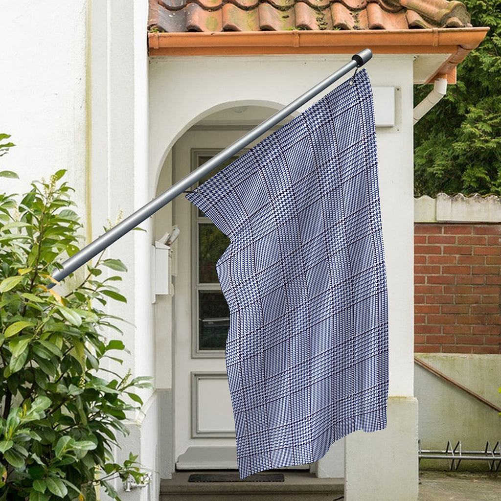 Blue Prince of Wales Check Print Polyester Flag