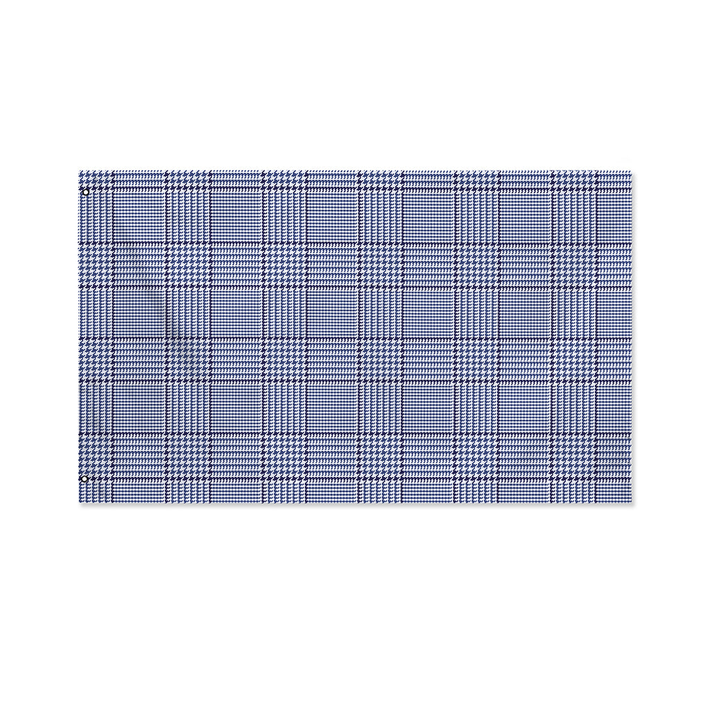 Blue Prince of Wales Check Print Polyester Flag
