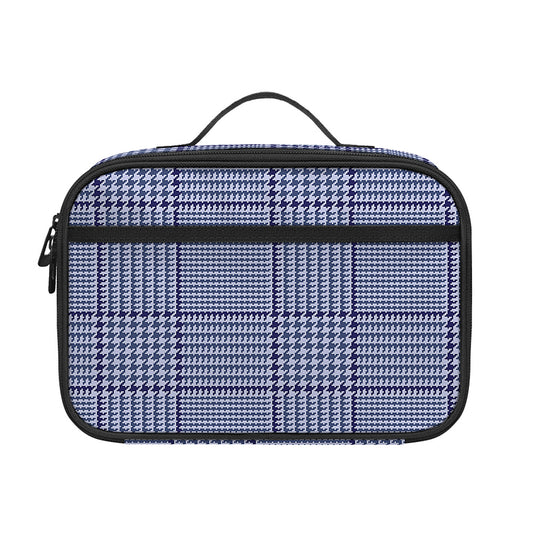 Blue Prince of Wales Check Print Portable Lunch Bag
