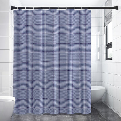 Blue Prince of Wales Check Print Premium Shower Curtain
