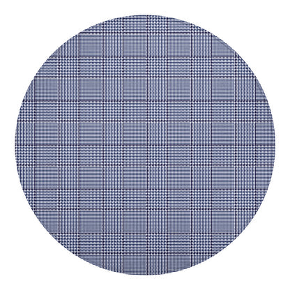 Blue Prince of Wales Check Print Round Blanket