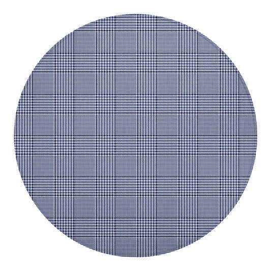 Blue Prince of Wales Check Print Round Blanket