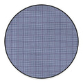 Blue Prince of Wales Check Print Round Floor Mat