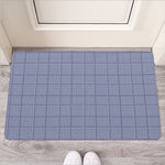 Blue Prince of Wales Check Print Rubber Doormat