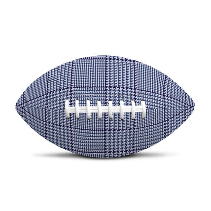 Blue Prince of Wales Check Print Rugby Ball