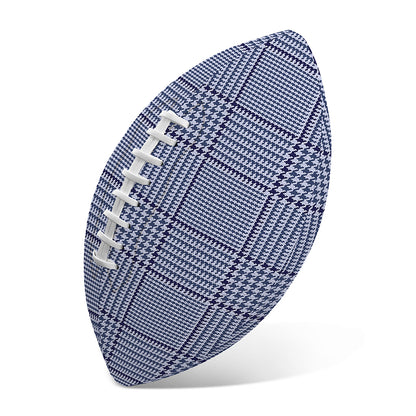 Blue Prince of Wales Check Print Rugby Ball