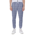 Blue Prince of Wales Check Print Scuba Joggers