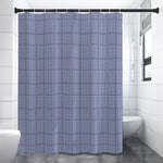 Blue Prince of Wales Check Print Shower Curtain