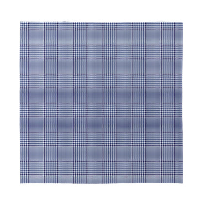 Blue Prince of Wales Check Print Silk Bandana
