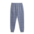 Blue Prince of Wales Check Print Sweatpants