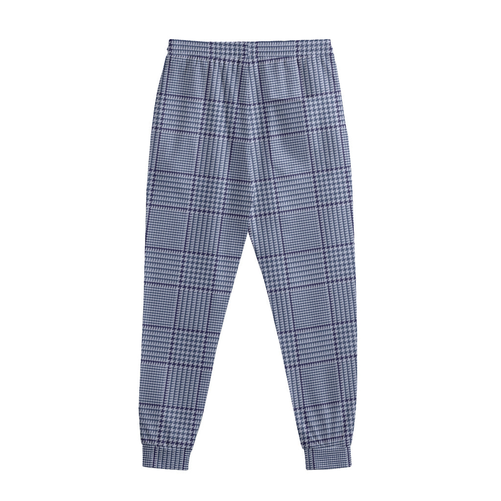 Blue Prince of Wales Check Print Sweatpants