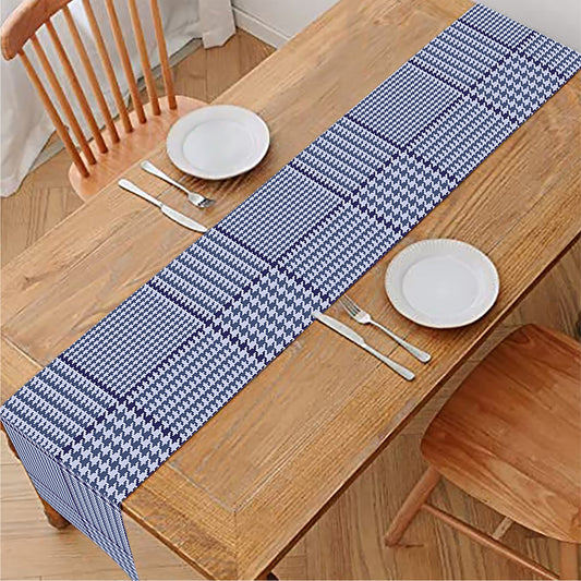 Blue Prince of Wales Check Print Table Runner