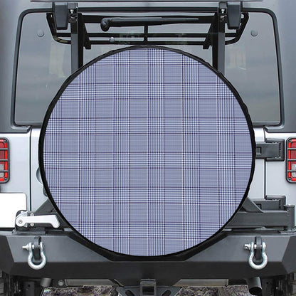 Blue Prince of Wales Check Print Tire Cover