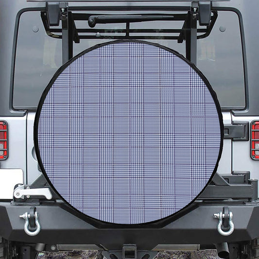 Blue Prince of Wales Check Print Tire Cover