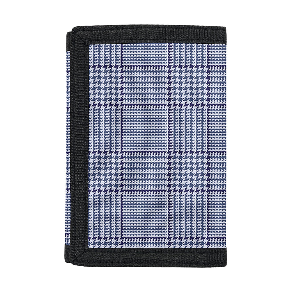 Blue Prince of Wales Check Print Trifold Wallet