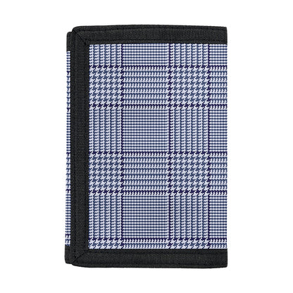 Blue Prince of Wales Check Print Trifold Wallet