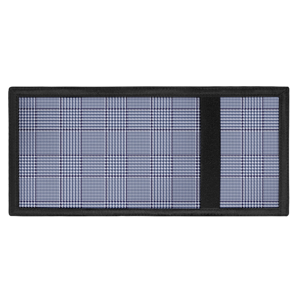 Blue Prince of Wales Check Print Trifold Wallet