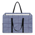 Blue Prince of Wales Check Print Utility Tote Bag