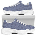 Blue Prince of Wales Check Print White Chunky Shoes