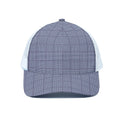 Blue Prince of Wales Check Print White Mesh Trucker Hat