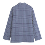 Blue Prince of Wales Check Print Women's Blazer