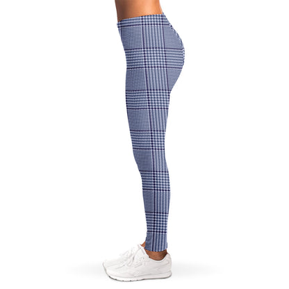 Blue Prince of Wales Check Print Women's Leggings