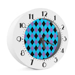 Blue Purple And Black Argyle Print Alarm Clock