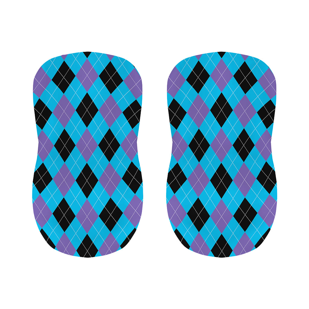 Blue Purple And Black Argyle Print Bar Stool Covers