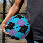 Blue Purple And Black Argyle Print Basketball